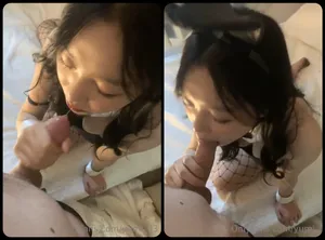 Thỏ con nứng thích bú cậu bé to
