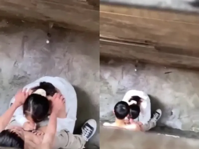 Quay lén em học sinh mút cậu bé any ở khe nhà